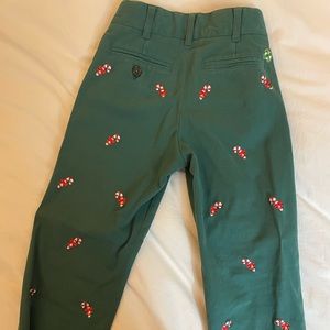 Castaway Boys Piet pant Stretch Twill green with Candy Cane-Sz 6